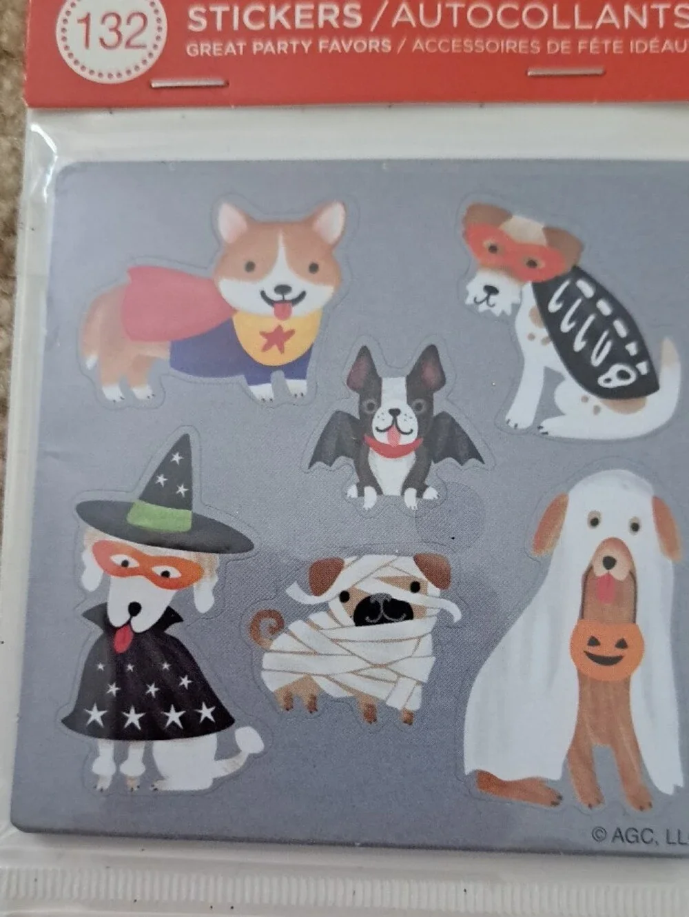Halloween Dog & Cat Stickers – Orange & Gray –